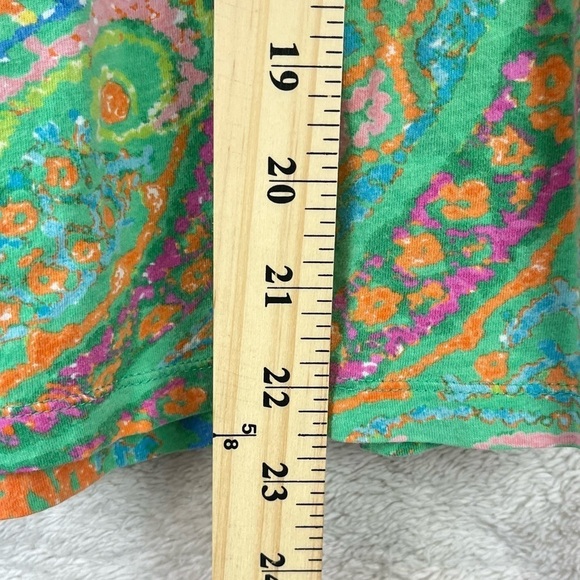 LAUREN RALPH LAUREN Paisley Shirt Cap Sleeve Large - Picture 12 of 13